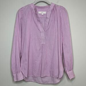 LOFT Striped Popover Shirt Size S Blouse